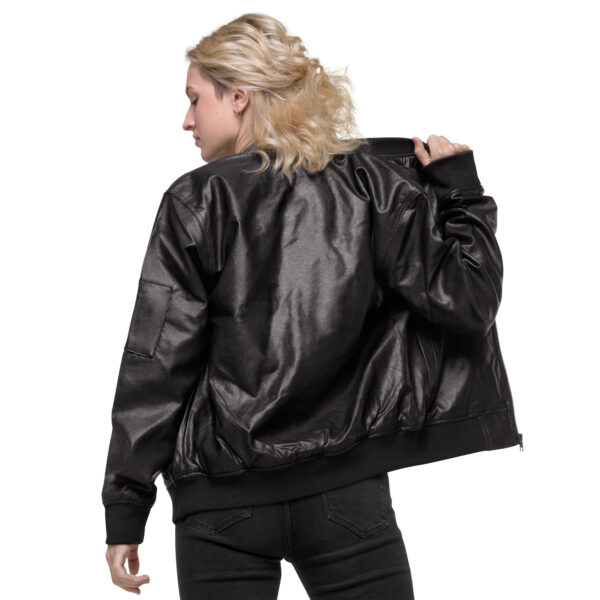 faux leather bomber jacket black back 2 62c68ee545731