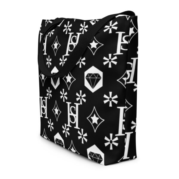 all over print large tote bag w pocket black front 63e2ae15a5d04