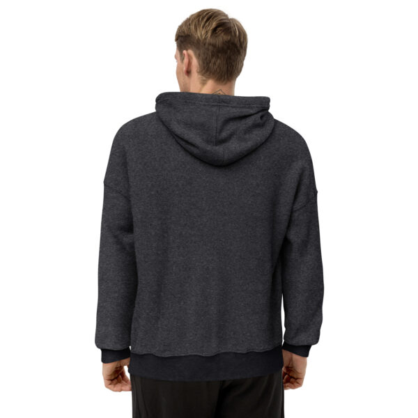 unisex sueded fleece hoodie black heather back 63e2f37bc30f5