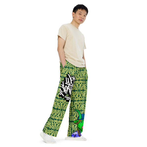 all over print unisex wide leg pants white right front 641b58d96c27a