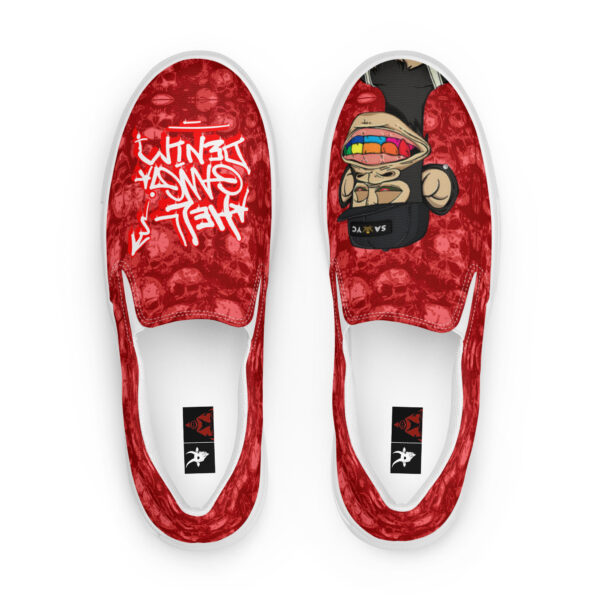 HgD Red Sayc Skully Mens slip-on canvas shoes