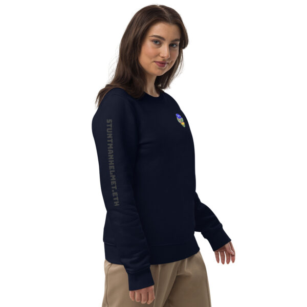 unisex eco sweatshirt french navy right front 641a8b38380b9