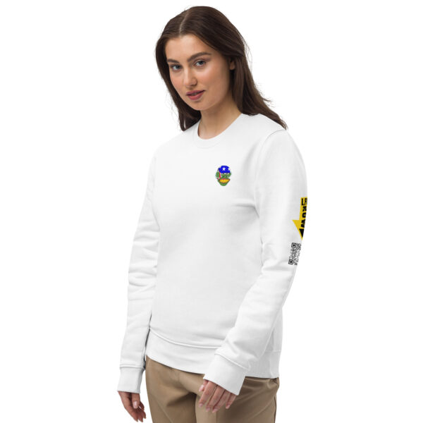 unisex eco sweatshirt white left front 641a8b383d6a7