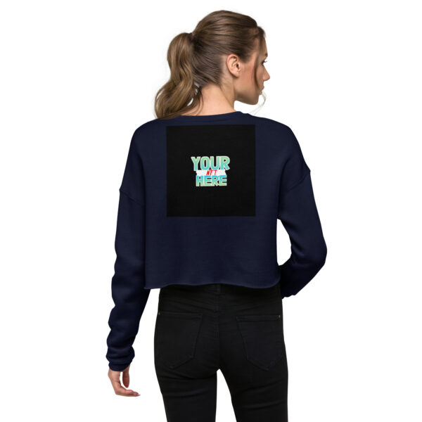 womens cropped sweatshirt navy back 6423bff273679