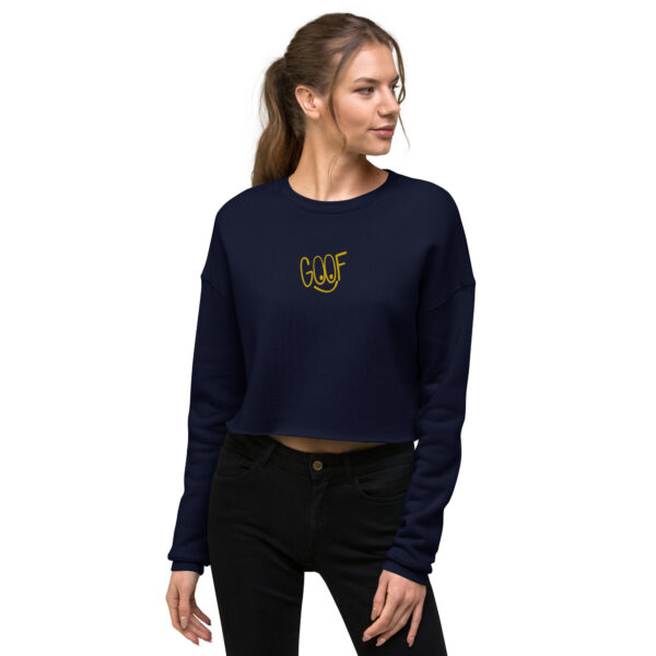 womens cropped sweatshirt navy front 6423bff2733f6