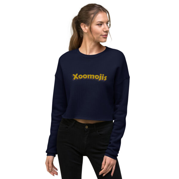 womens cropped sweatshirt navy front 6424126b73685