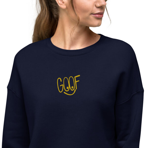 womens cropped sweatshirt navy zoomed in 6423bff27352e
