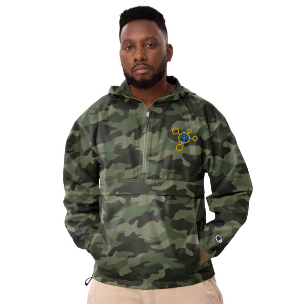 embroidered champion packable jacket olive green camo front 6438691cbc9ef