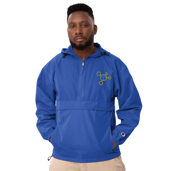 embroidered champion packable jacket royal blue front 6438691cbc972