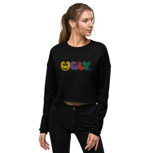womens cropped sweatshirt black front 645813335d864