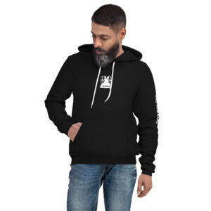 unisex pullover hoodie black front 6488f37e35dff