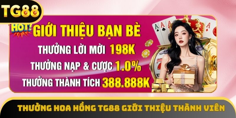 Thưởng hoa hồng TG88 khi giới thiệu thành viên theo 4 mức